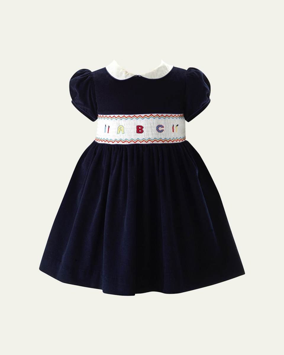 Girl's ABC Smocked Dress, Size 2-10